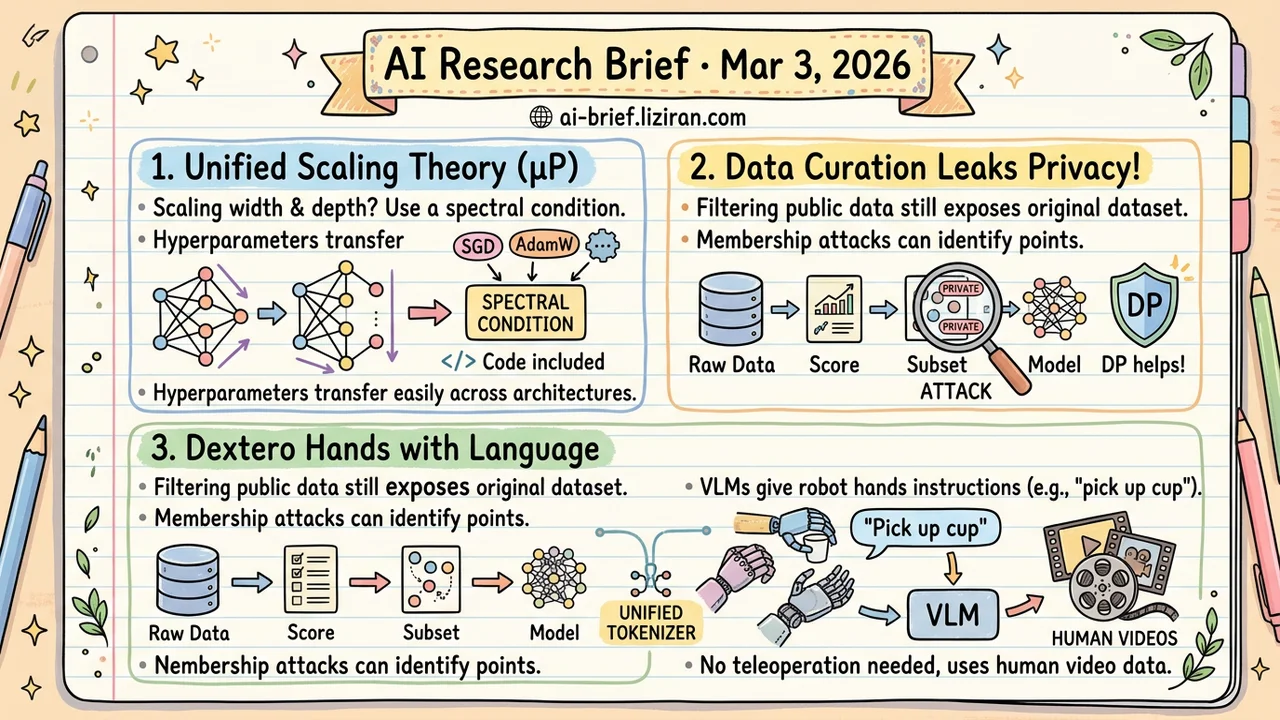 Spectral Conditions Unify μP Scaling, Data Curation Leaks Privacy