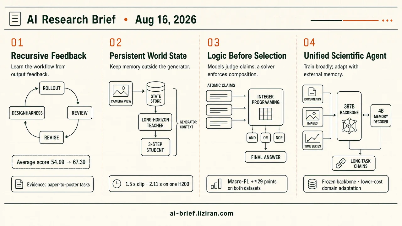 Learning Workflows Lift Design Agents Across Seven Setups